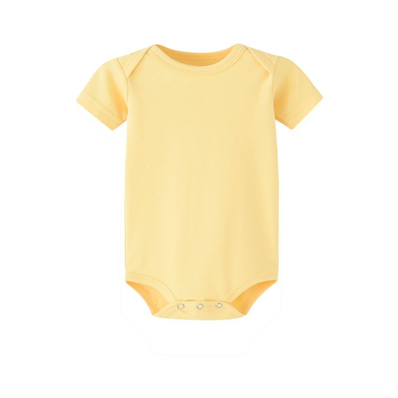 Hot Ready To Ship Solid Color Newborn Baby Clothes Short Sleeve Baby Romper Organic Cotton Baby Bodysuit
