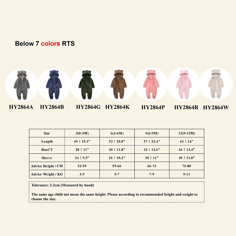 wholesale cute baby hooded romper fleece bear footed winter baby romper