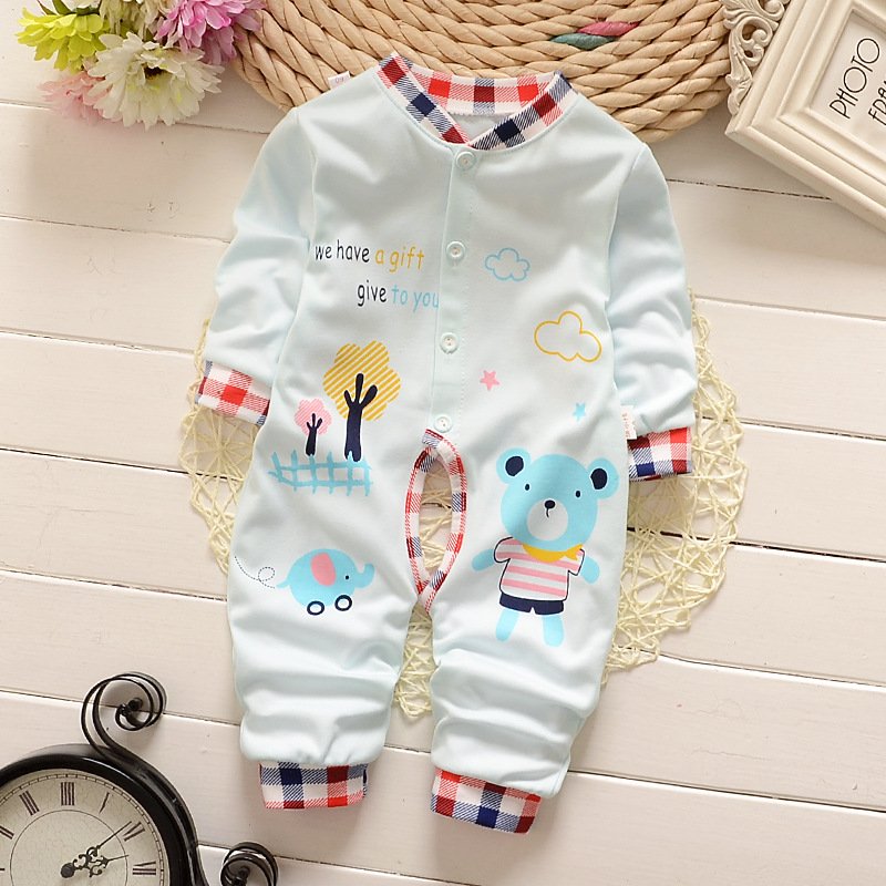 Hao baby Spring And Summer Cotton Climbing Clothing Cartoon Jumpsuit Babi Romper Infant