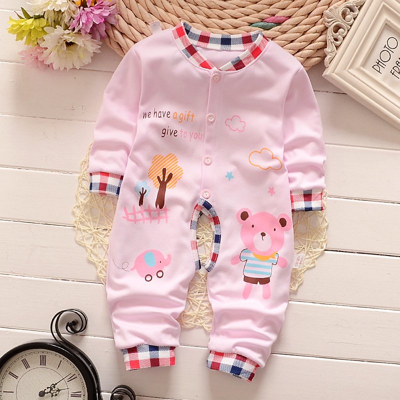 Hao baby Spring And Summer Cotton Climbing Clothing Cartoon Jumpsuit Babi Romper Infant