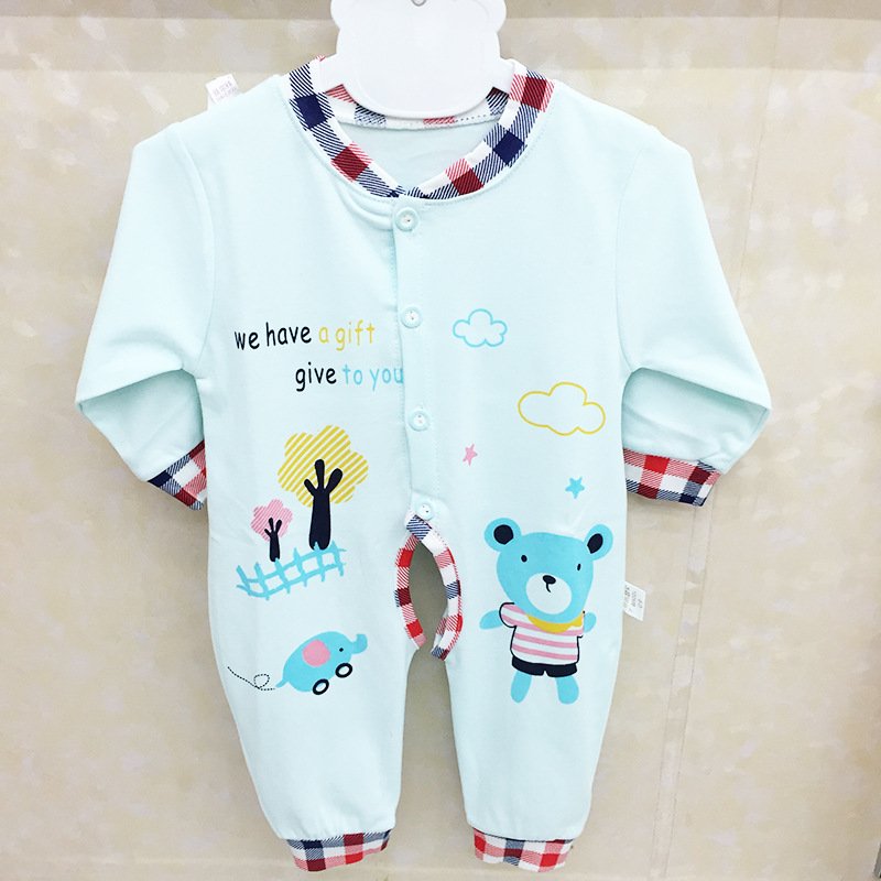 Hao baby Spring And Summer Cotton Climbing Clothing Cartoon Jumpsuit Babi Romper Infant