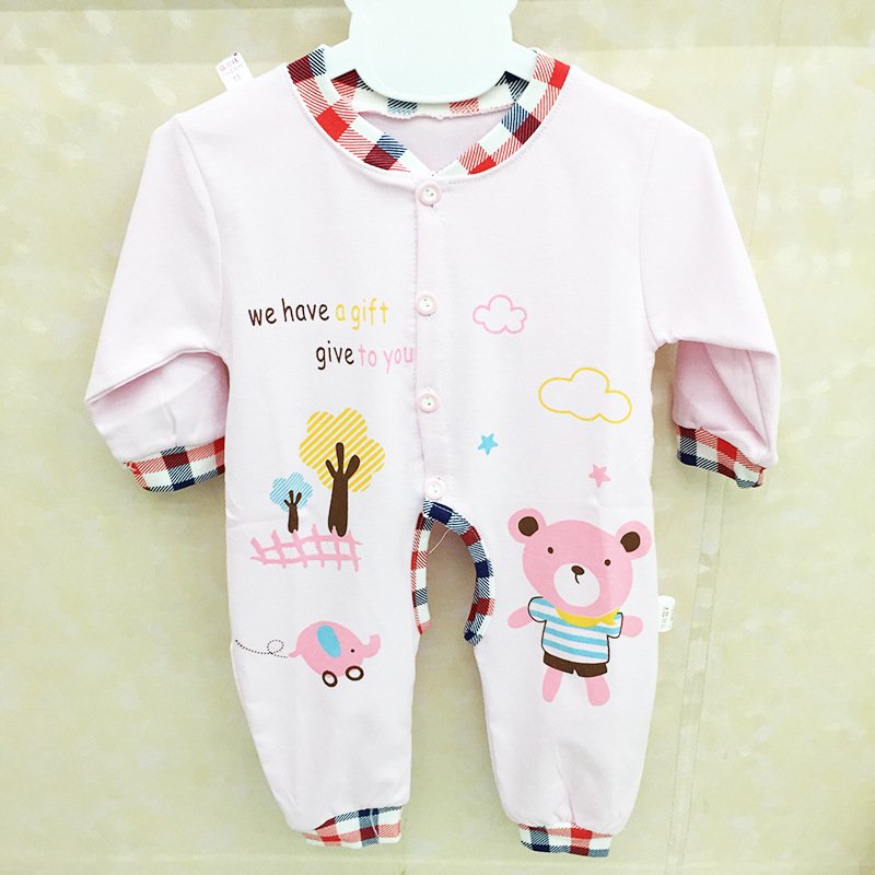 Hao baby Spring And Summer Cotton Climbing Clothing Cartoon Jumpsuit Babi Romper Infant