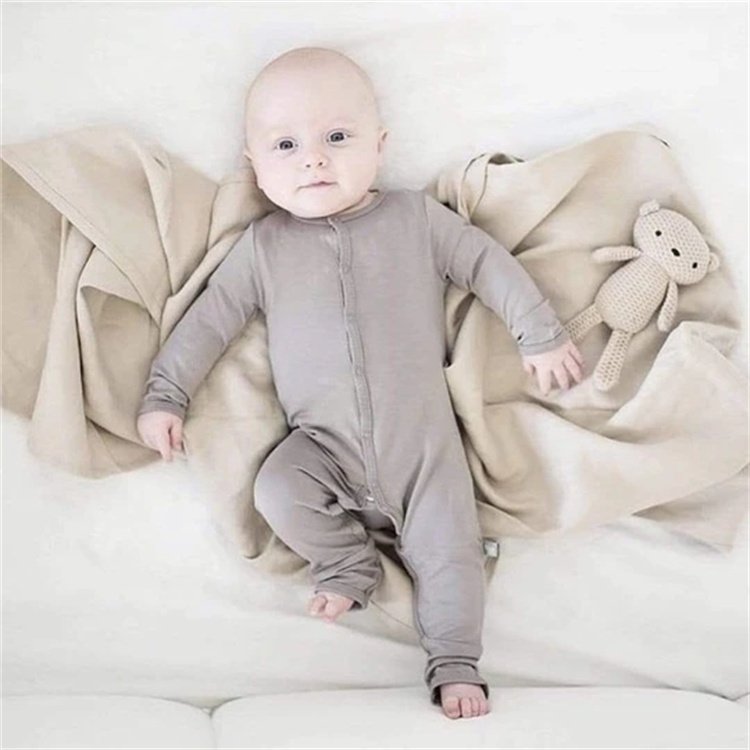 thermal high quality new born bodysuit plain baby pyjamas set cotton long sleeve baby romper