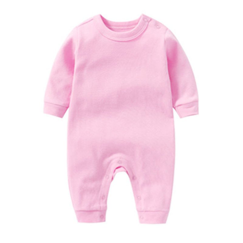 warehouse High quality knitted Long Sleeve Baby Rompers 100% Cotton custom logo newborn baby onesie