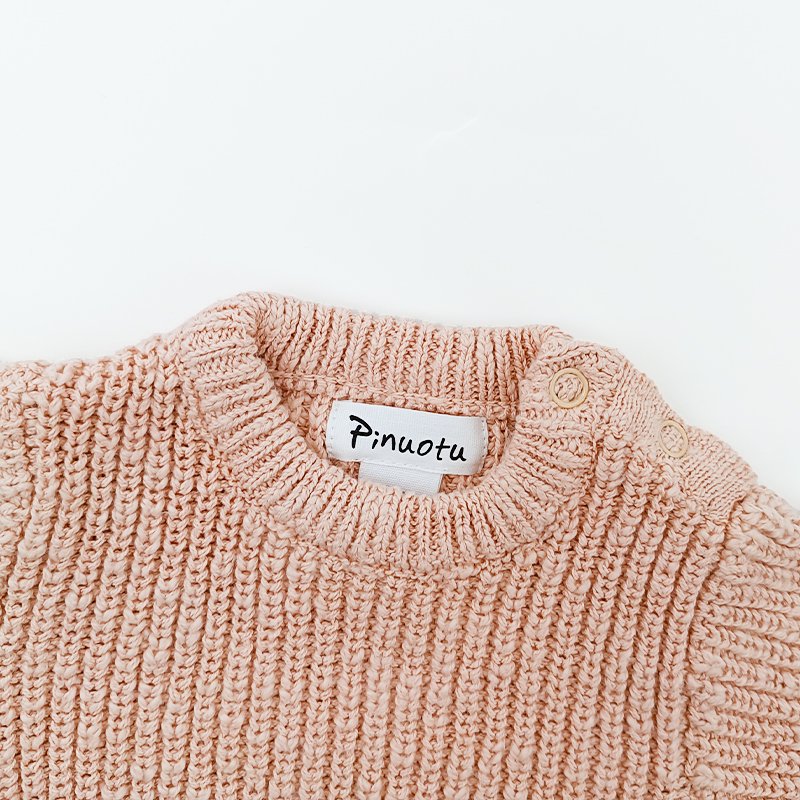 Pinuotu Baby Knitted Romper Pink Autumn Chunky Knit Baby Onesies Knitwear Long Sleeve Toddler Girl Bodysuit Clothing