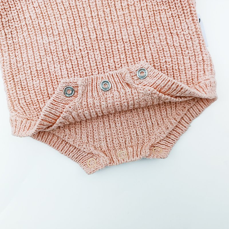 Pinuotu Baby Knitted Romper Pink Autumn Chunky Knit Baby Onesies Knitwear Long Sleeve Toddler Girl Bodysuit Clothing