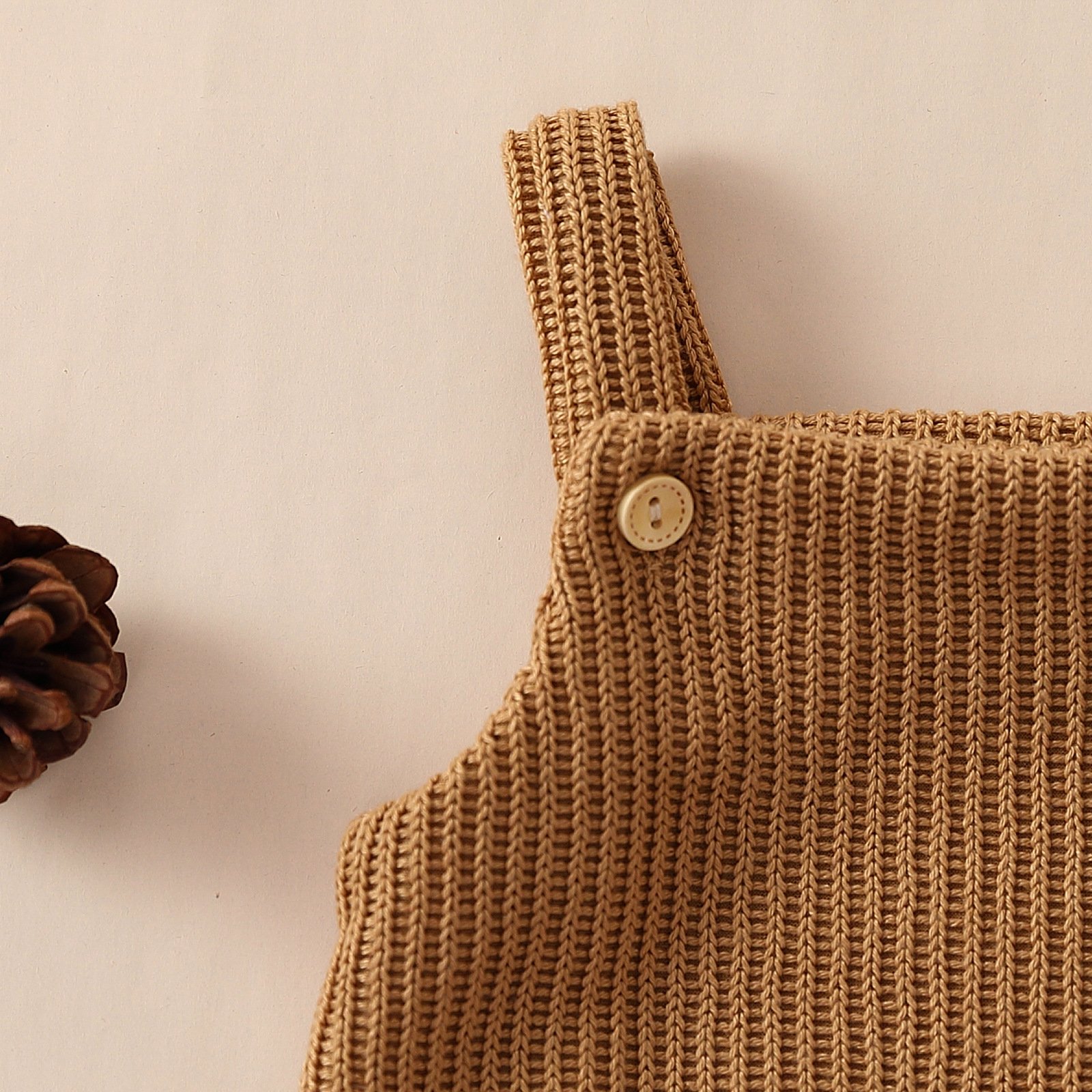 Baby Knitted Romper New Born Baby Chunky Knit Playsuits Clothes Summer Infant Singlet Onesie Cross Back Rompers