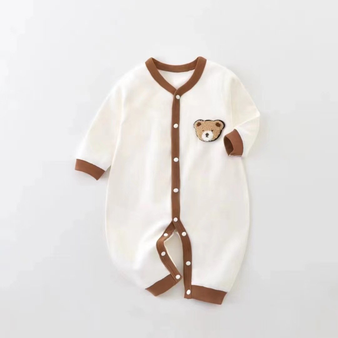 Wholesale Baby Rompers Clothes Long Sleeve 0-12Months 100% Cotton Infant Unisex Boys Girls Onesies