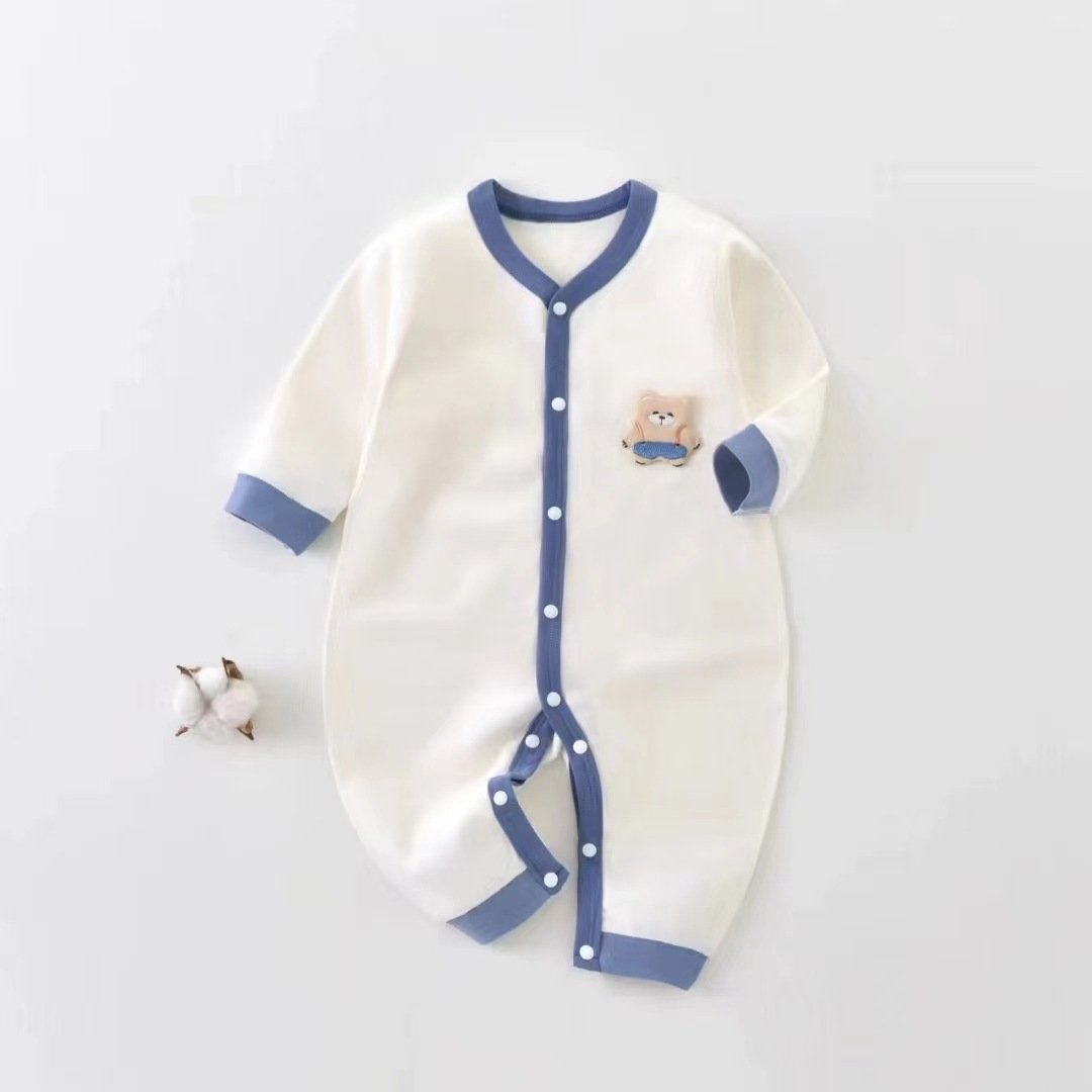 Wholesale Baby Rompers Clothes Long Sleeve 0-12Months 100% Cotton Infant Unisex Boys Girls Onesies