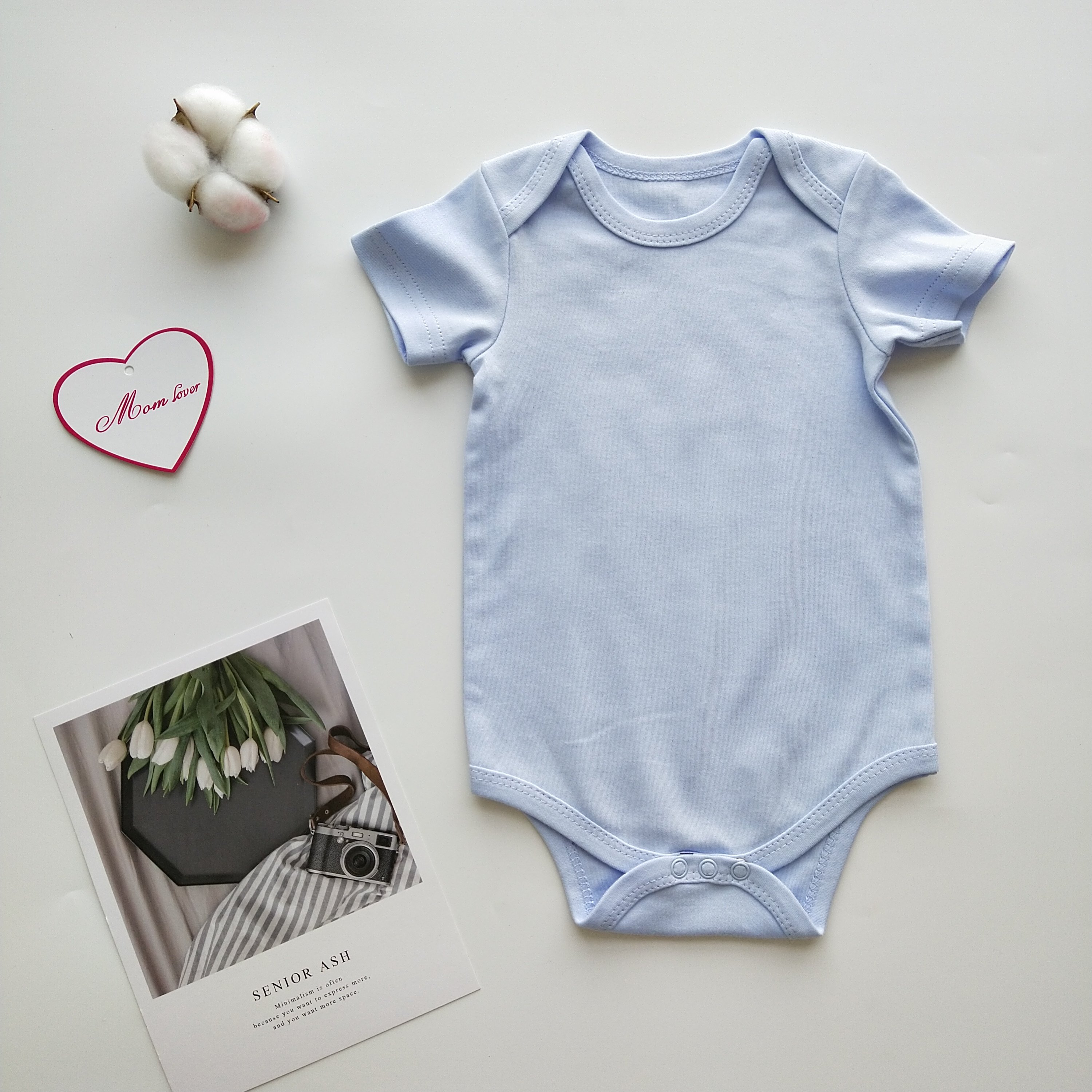 Wholesale high quality newborn baby clothes plain infant onesie 100% combed cotton baby rompers custom Baby Boy Romper