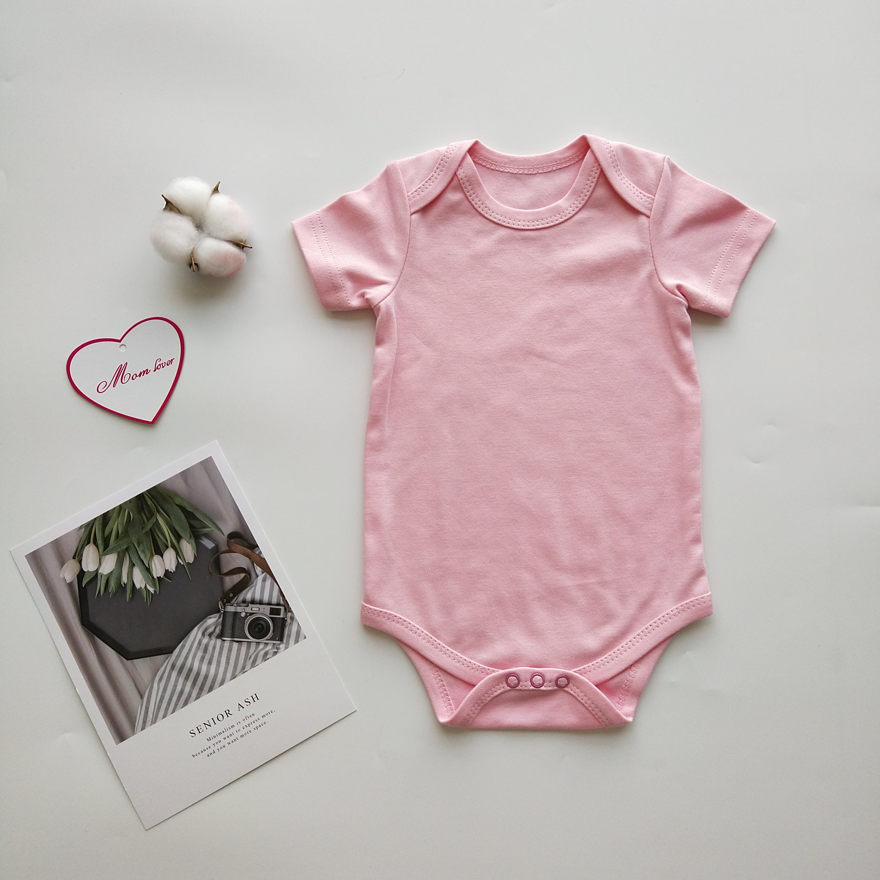 Wholesale high quality newborn baby clothes plain infant onesie 100% combed cotton baby rompers custom Baby Boy Romper