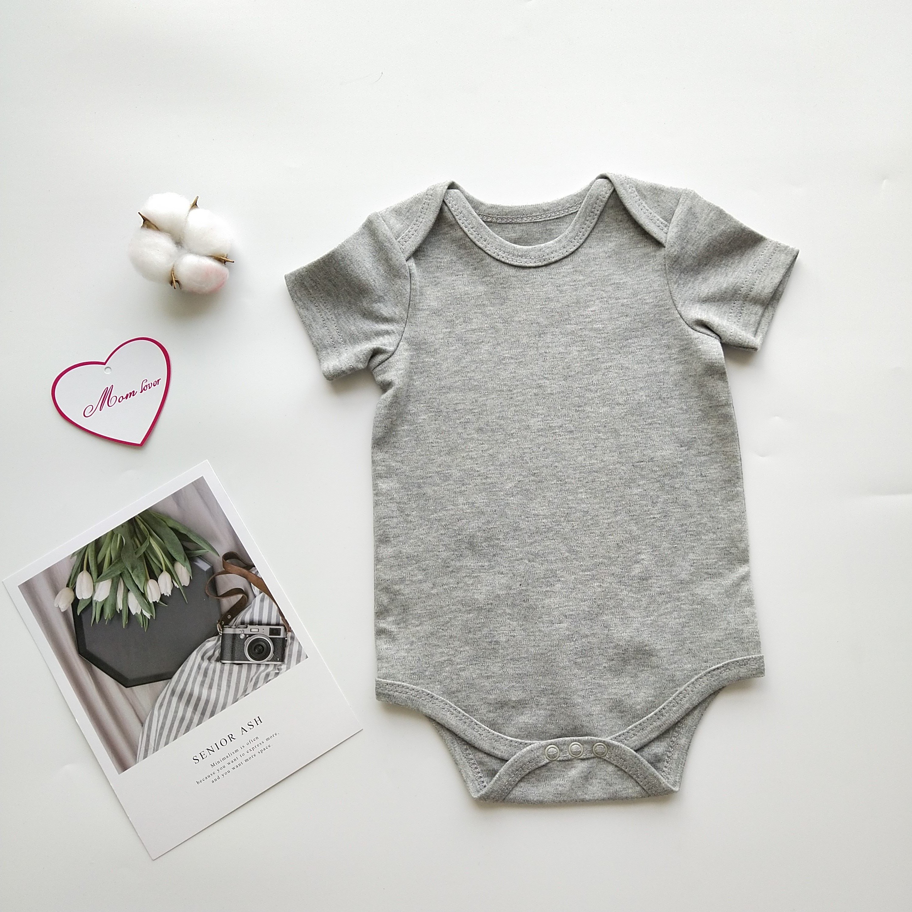 Wholesale high quality newborn baby clothes plain infant onesie 100% combed cotton baby rompers custom Baby Boy Romper