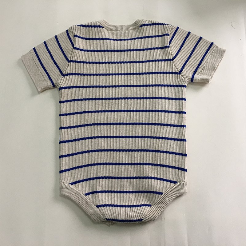 Organic cotton soft infant toddler stripe romper jumpsuit for baby infants.