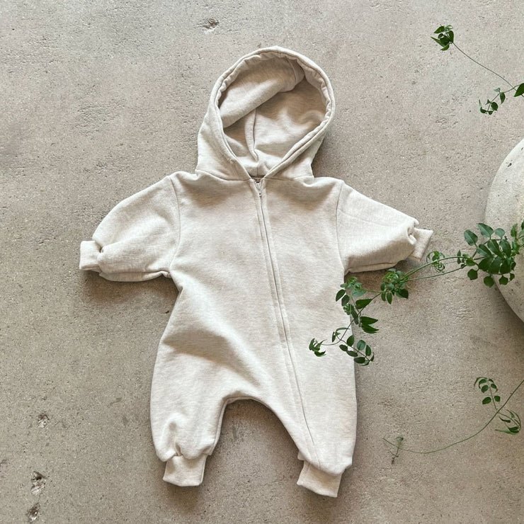 Baby Warm Intensification Pocket Hooded Zip-up Jumpsuit Newborn Clothes Baby Boy Comfy Hooded Romper Zip Girls Climbing Clothes