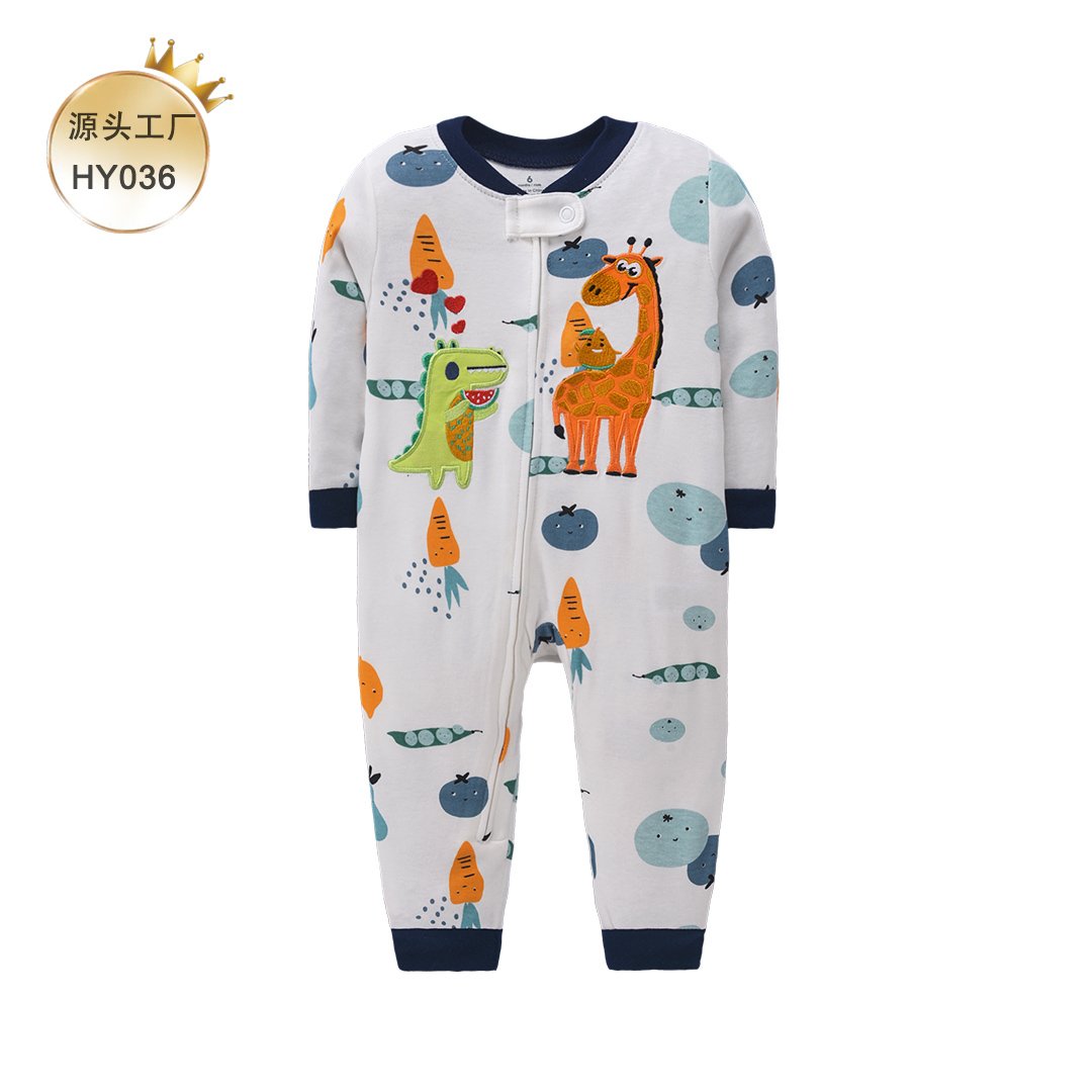 Factory Wholesale 3-18months Baby Boy Girl Clothes Long Sleeved Baby Jumpsuits Cotton Zipper Baby Romper