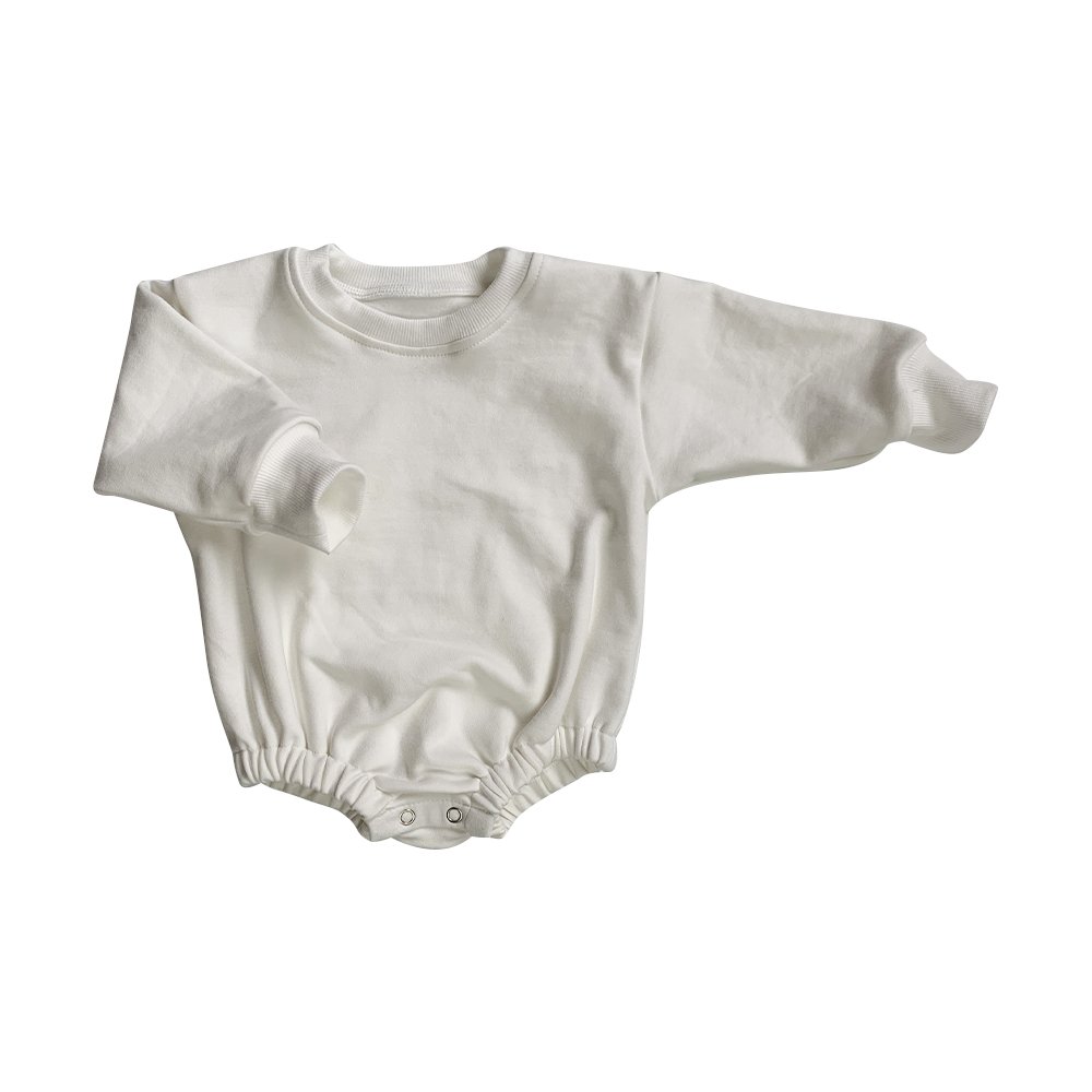 Unisex Cotton Bubble Romper for Baby Solid Color Long Sleeve Sweatshirt Clothing for toddler