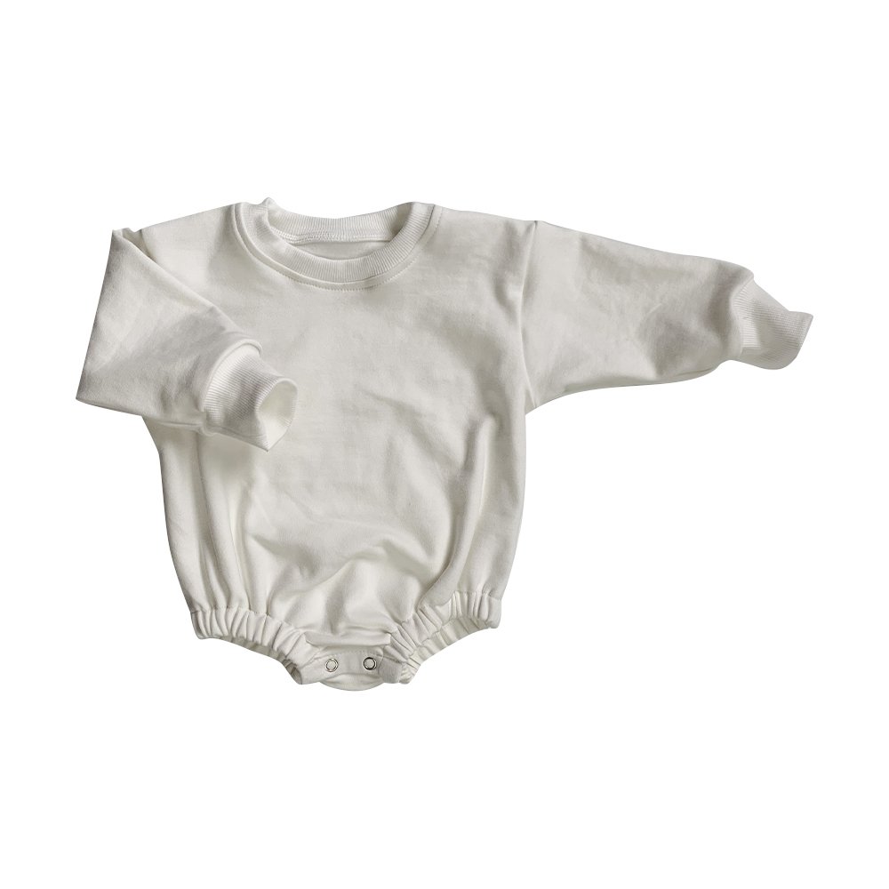 Unisex Cotton Bubble Romper for Baby Solid Color Long Sleeve Sweatshirt Clothing for toddler