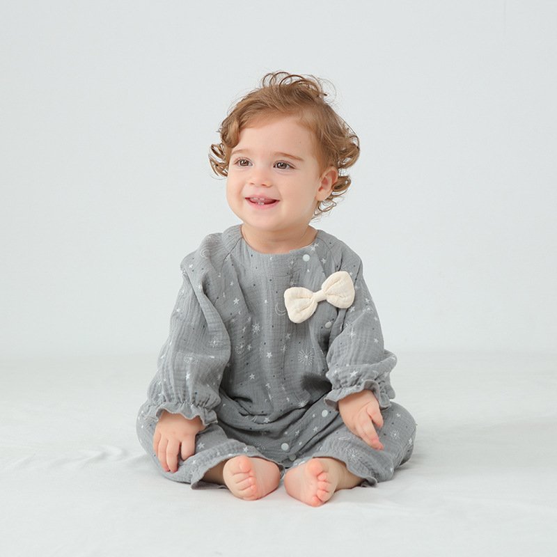 Spring and Summer Cotton Gauze Long Sleeve Baby Romper Newborn Baby Jumpsuit Infant clothing
