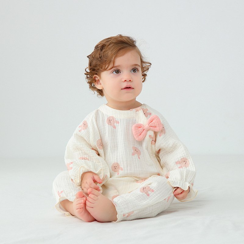 Spring and Summer Cotton Gauze Long Sleeve Baby Romper Newborn Baby Jumpsuit Infant clothing