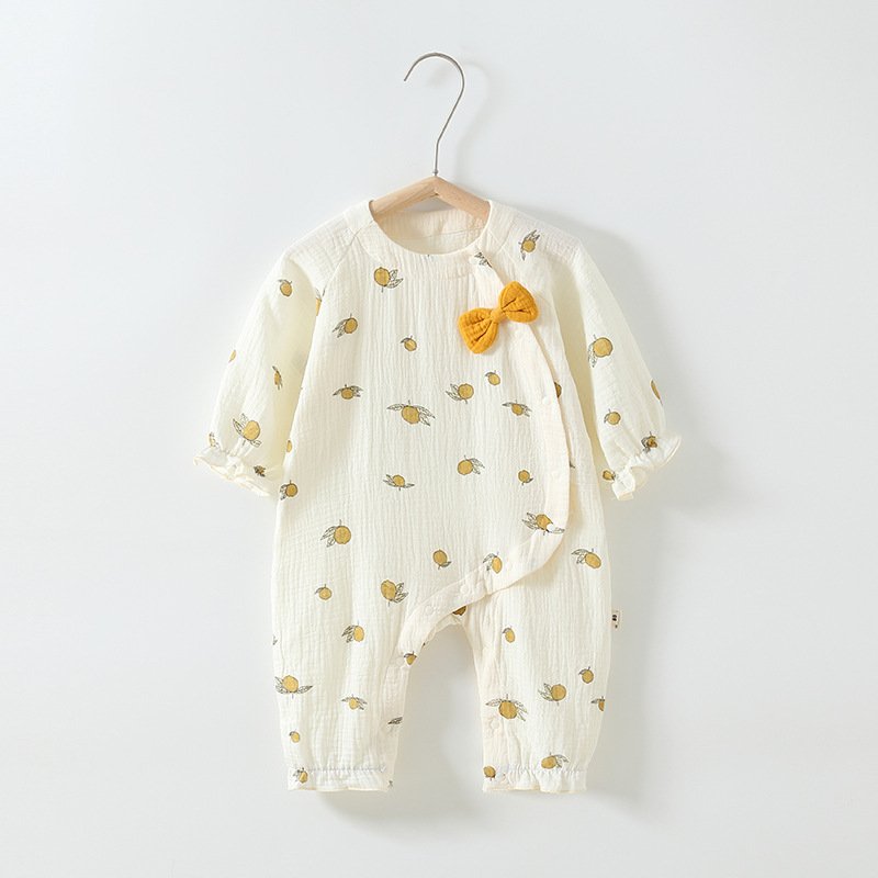 Spring and Summer Cotton Gauze Long Sleeve Baby Romper Newborn Baby Jumpsuit Infant clothing
