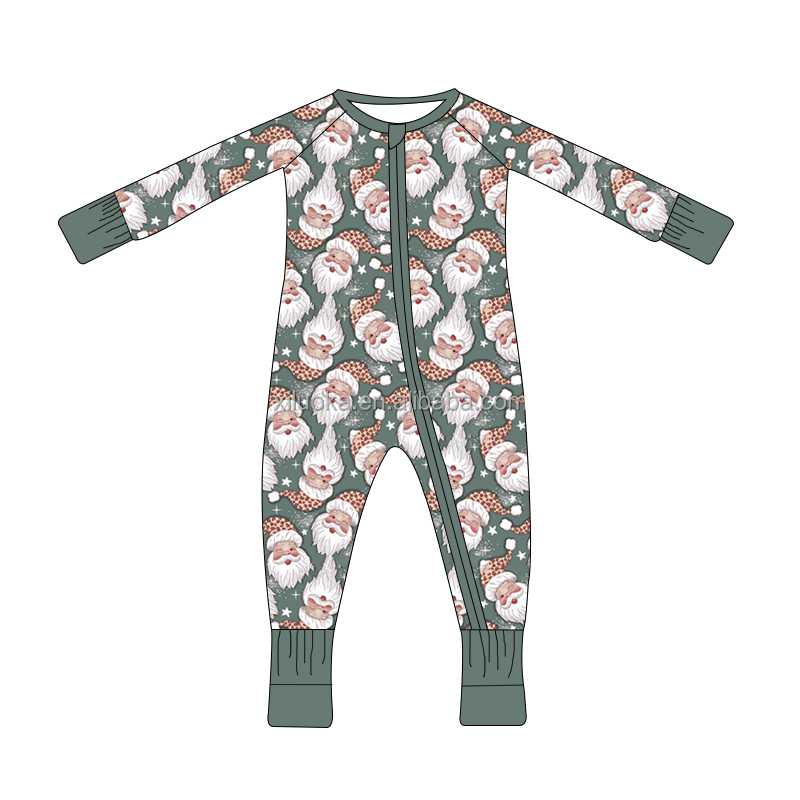Manufacturer Supplier Wholesale Long Sleeve Bamboo Zipper Baby Pajamas Custom Print Bamboo Sleeper Newborn Baby Romper