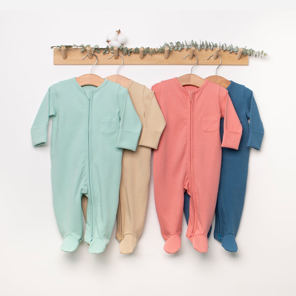 Wholesale Organic Bamboo Fabric 100% Cotton Custom Printing Baby Clothes Newborn Infant Autumn Pajamas Long Sleeve Baby Rompers