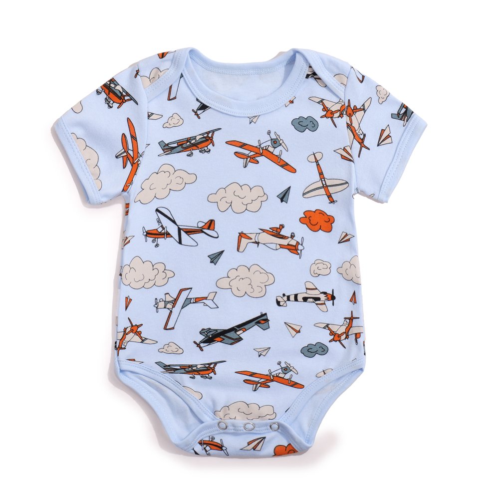 Onesies Clothes Summer Short Sleeve Cartoon Unisex Baby Rompers Wholesale Manufacturer White Solid Color