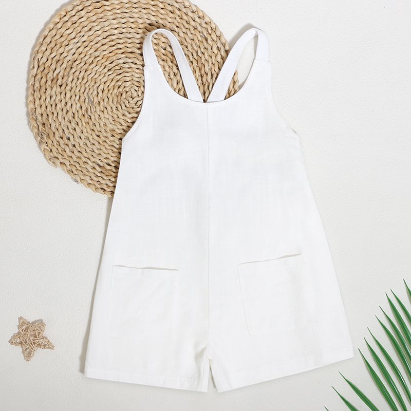 Top Grade Custom Infant Bodysuits Sleeveless Casual Overalls Pockets Boy Girl Baby Rompers Wholesale