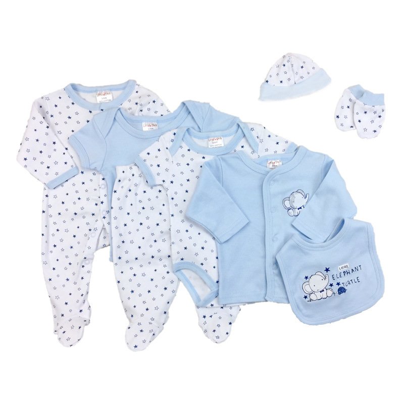 High Quality Toddler Newborn Multi Designs Combed Cotton 8pcs Set New Born Baby Body Suit Baby Romper Set