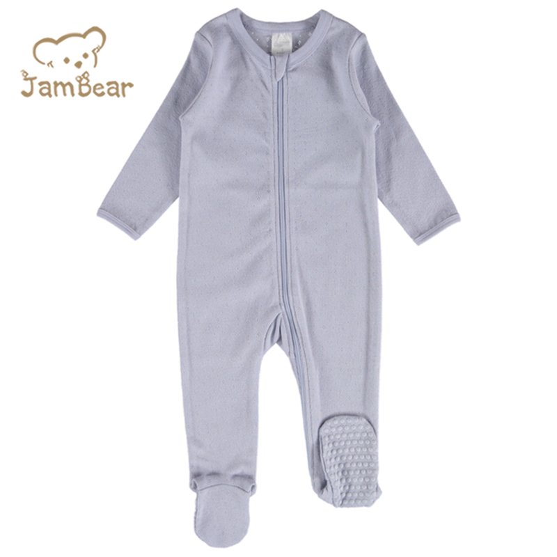 Organic Bamboo Baby footie baby onsies with zipper Newborn infant footie rompers sleepsuit custom baby zip onesie
