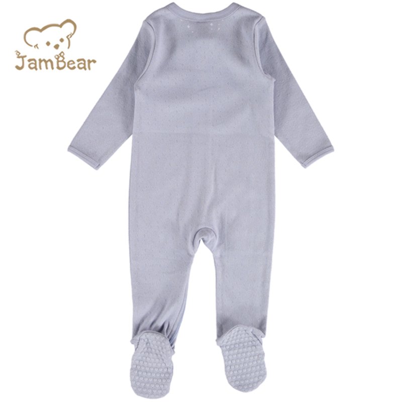 Organic Bamboo Baby footie baby onsies with zipper Newborn infant footie rompers sleepsuit custom baby zip onesie