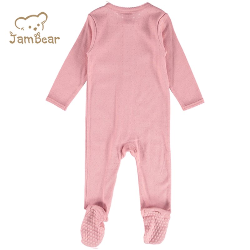 Organic Bamboo Baby footie baby onsies with zipper Newborn infant footie rompers sleepsuit custom baby zip onesie