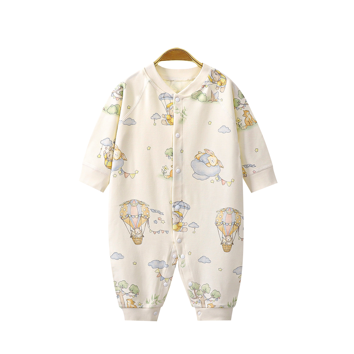 2024 Hot Sale Baby Clothes Set Cartoon Newborn Jumpsuit Long-Sleeved Open Button Baby Rompers Wholesale