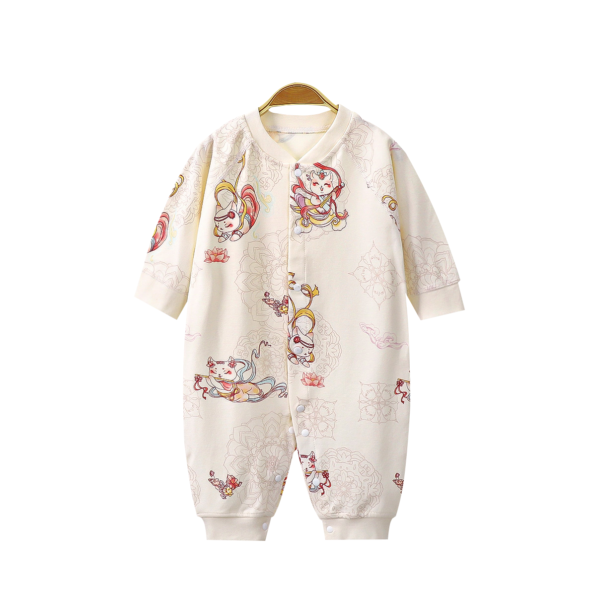 2024 Hot Sale Baby Clothes Set Cartoon Newborn Jumpsuit Long-Sleeved Open Button Baby Rompers Wholesale