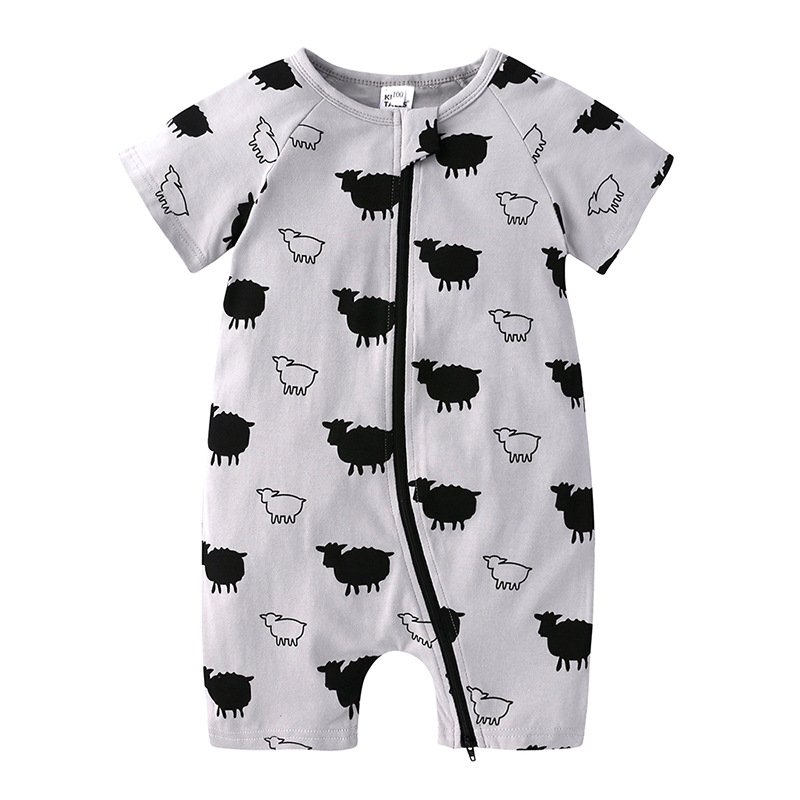 In Stock Hot Sale Summer Baby Rompers Baby Clothes Romper Boys and Girls Short Sleeves 100% Cotton Newborn Baby Jumpsuit