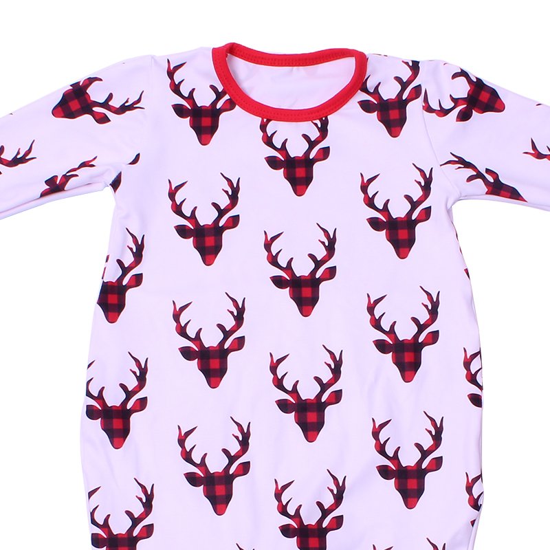 Boutique baby romper milk silk print wholesale Christmas long-sleeved cartoon buttons newborn romper