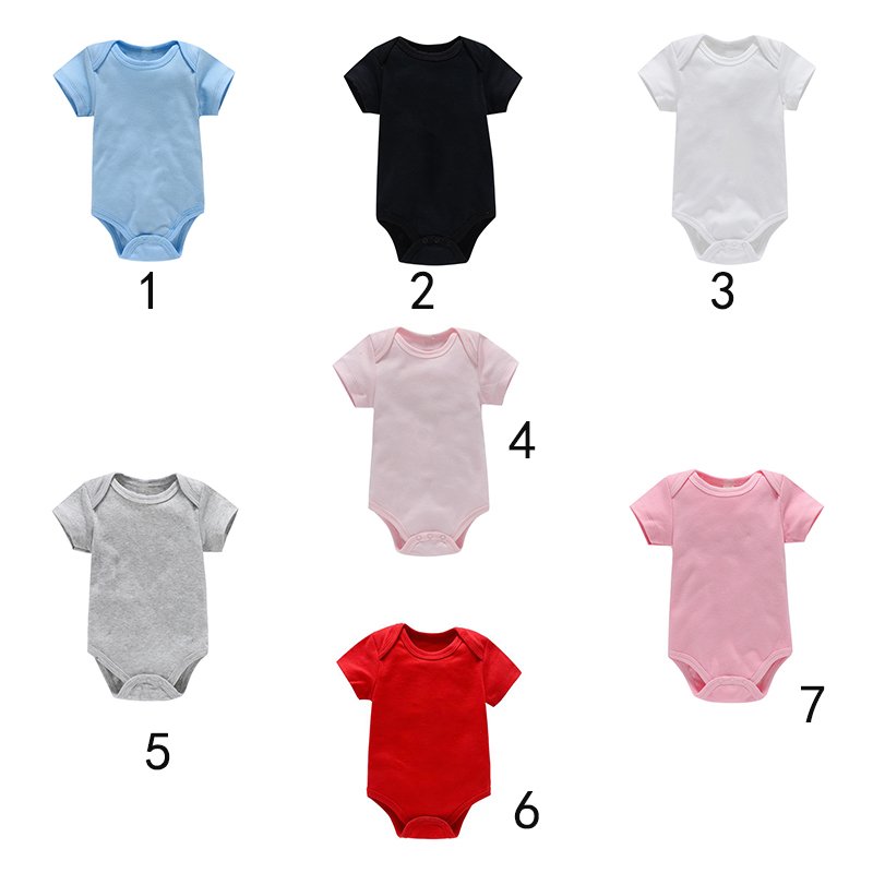 Wholesale Custom Newborn Baby Clothes Cotton Short Sleeve White Baby Bodysuit Jumpsuit Baby Rompers