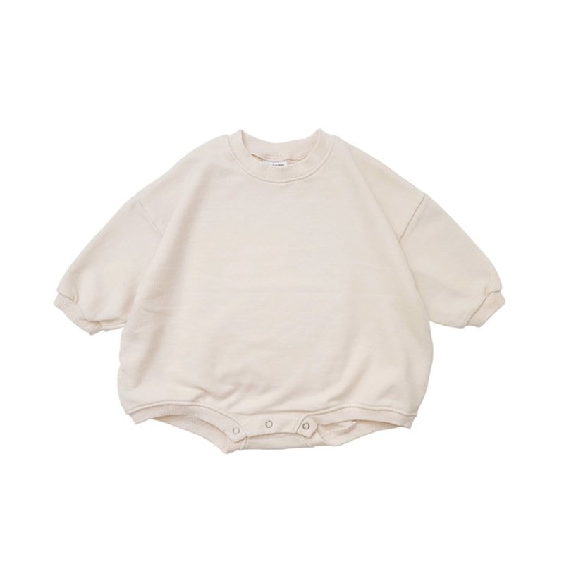 Oversized Cotton Rompers for Infant Babys Long Sleeve Jumpsuit Basic Sweatshirt Newborn Solid Romper