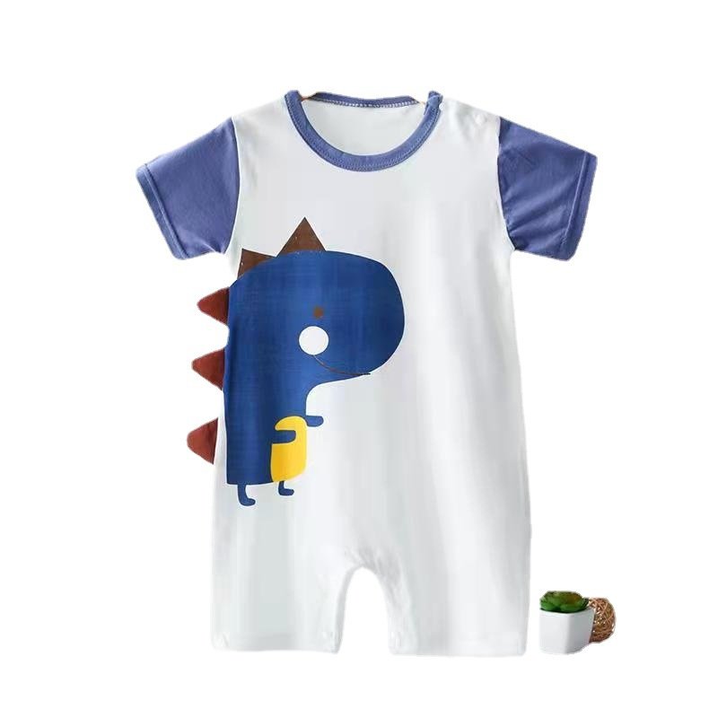 Wholesale baby short sleeve 100% cotton cartoon printing baby rompers newborn summer baby boy romper