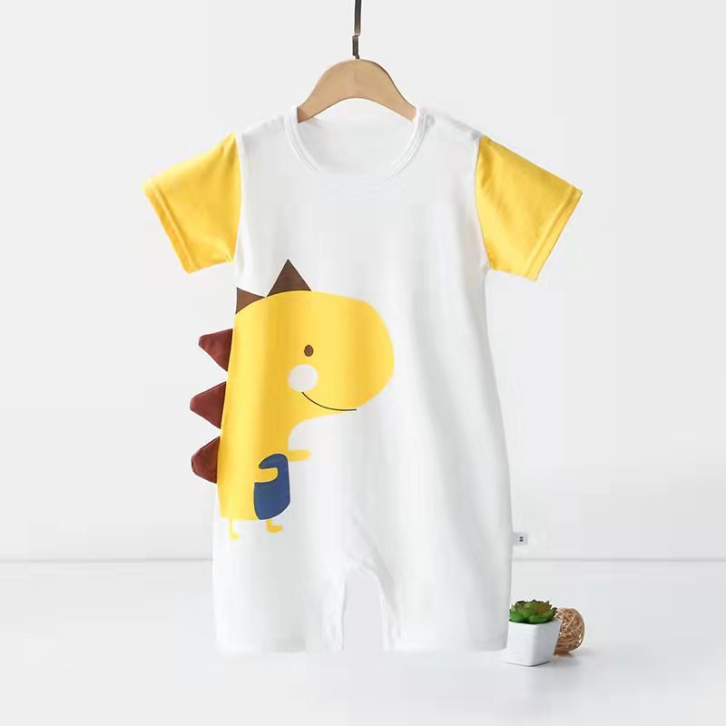 Wholesale baby short sleeve 100% cotton cartoon printing baby rompers newborn summer baby boy romper