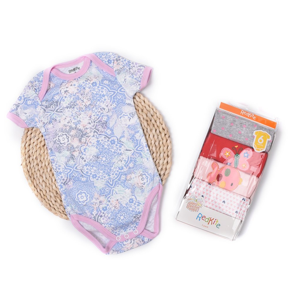 High quality cotton short sleeves random design toddler 5 pcs summer baby rompers