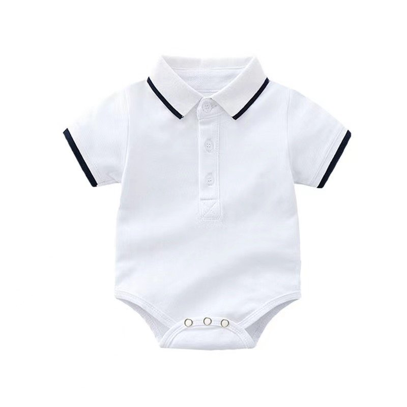 ANKI garment factory in Guangzhou pure cotton short-sleeved Polo Shirt Baby romper sets for summer