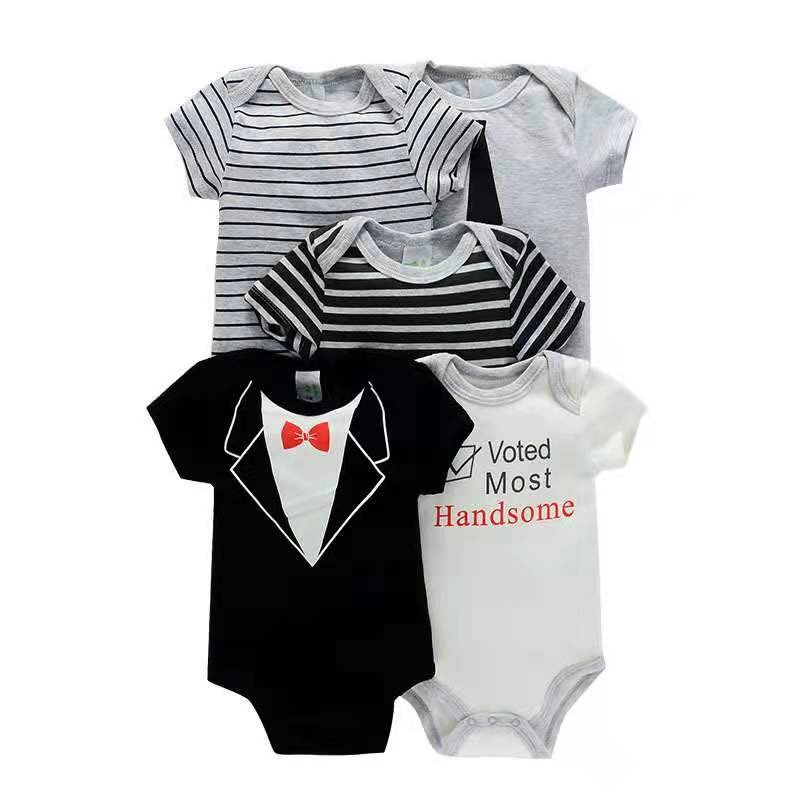 Wholesale cotton knitted newborn clothing baby girl romper jumpsuit clothes 100% cotton fabric baby romper
