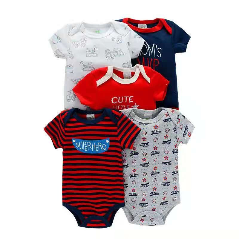 Wholesale cotton knitted newborn clothing baby girl romper jumpsuit clothes 100% cotton fabric baby romper