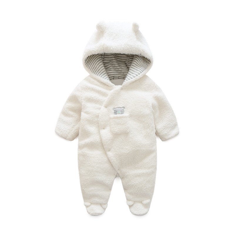 Custom winter baby clothes thickened jumpsuit lamb fleece newborn outwear cotton warm baby romper