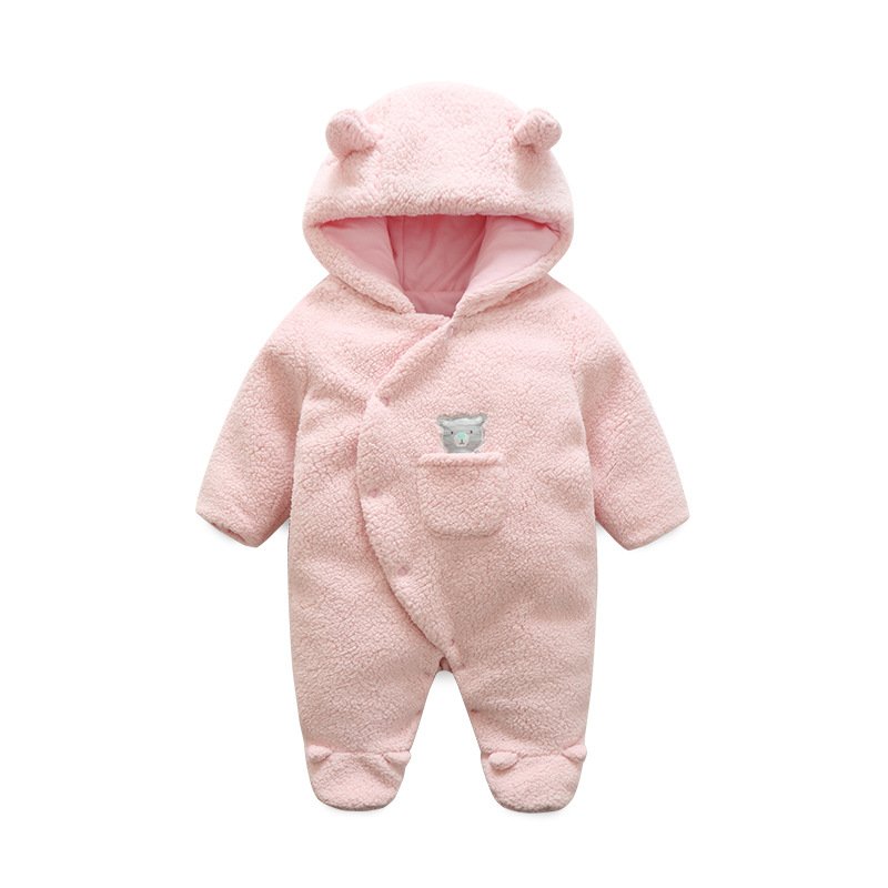 Custom winter baby clothes thickened jumpsuit lamb fleece newborn outwear cotton warm baby romper