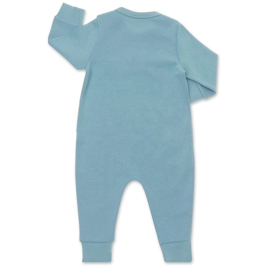 Customize Logo And Size Infant Zipper Onesie Long Sleeve Baby Boys Girls Zippered Convertible Bamboo Baby Romper