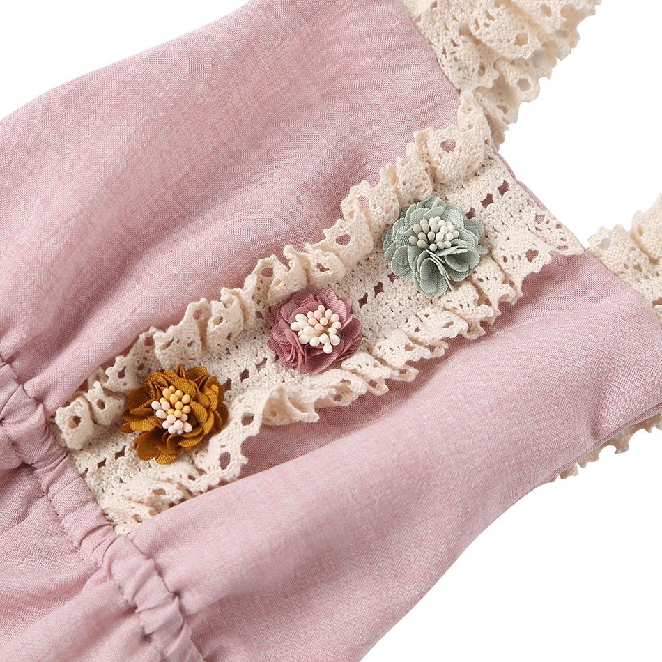 Fashion style ruffle lace romper little girl boutique clothes cotton baby romper
