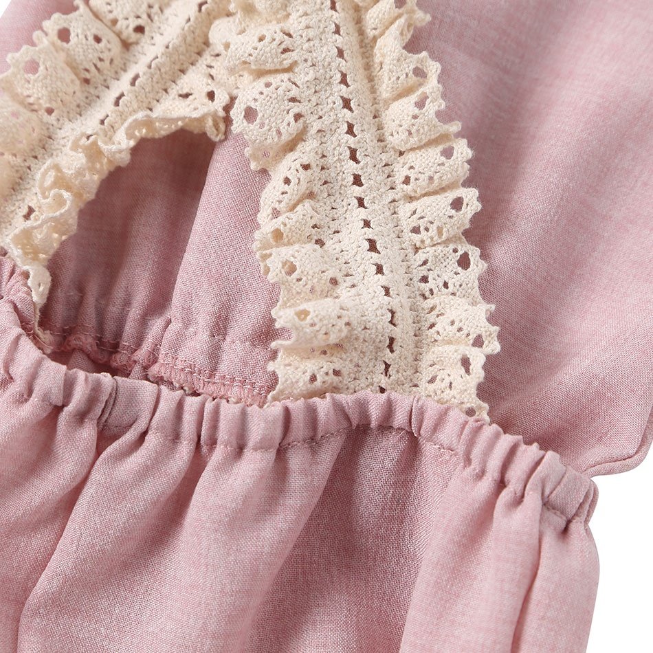 Fashion style ruffle lace romper little girl boutique clothes cotton baby romper