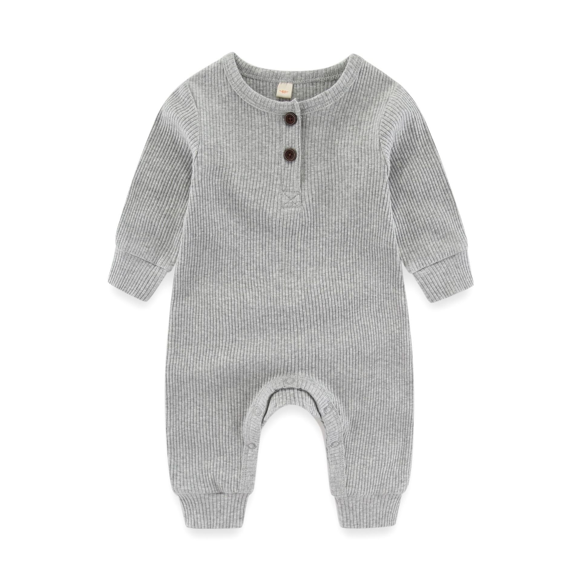 New Born Baby Clothes Cotton/Spandex Pit Strip Long Sleeve Romper Newborn Baby Rompers